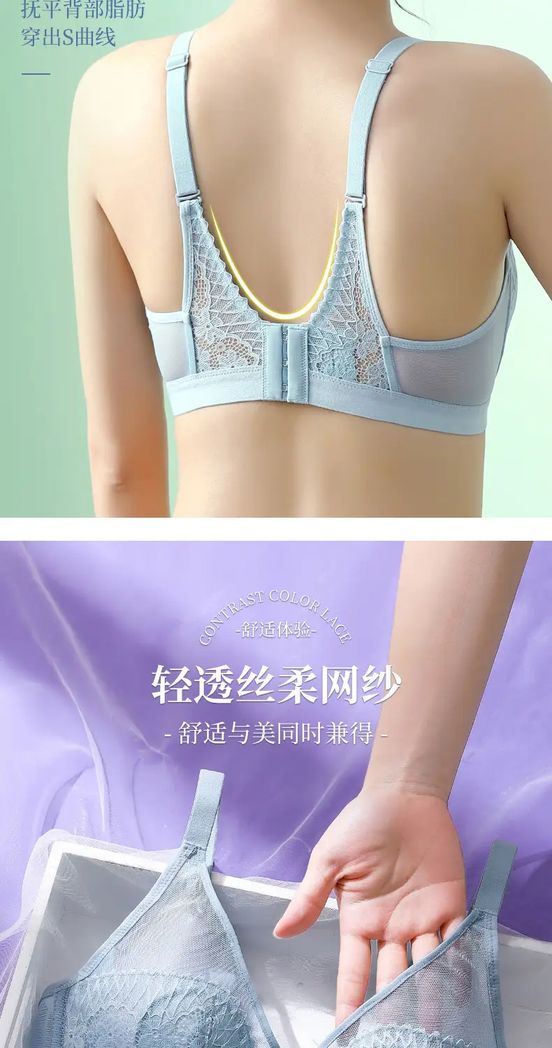 French Lace Cup Bra Rabbit Ears Crystal Summer — feature 5