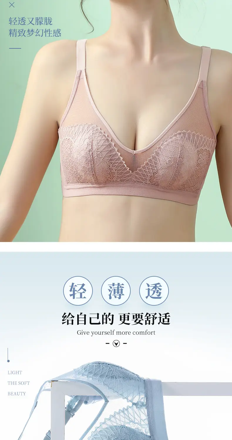 French Lace Cup Bra Rabbit Ears Crystal Summer — feature 9