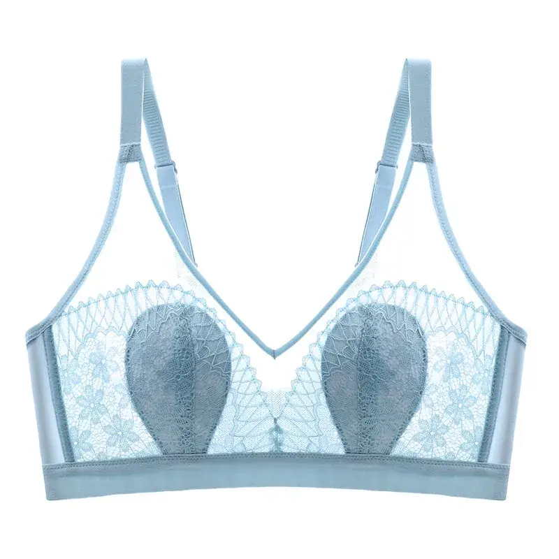 French Lace Cup Bra Rabbit Ears Crystal Summer - Image 4