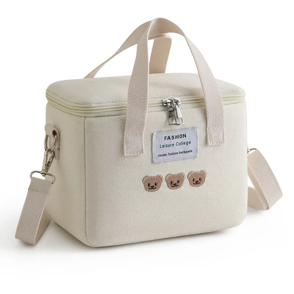 White Canvas Shoulder Bag for Office Workers Large Capacity - Image 7