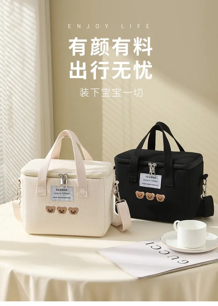 White Canvas Shoulder Bag for Office Workers Large Capacity — feature 1