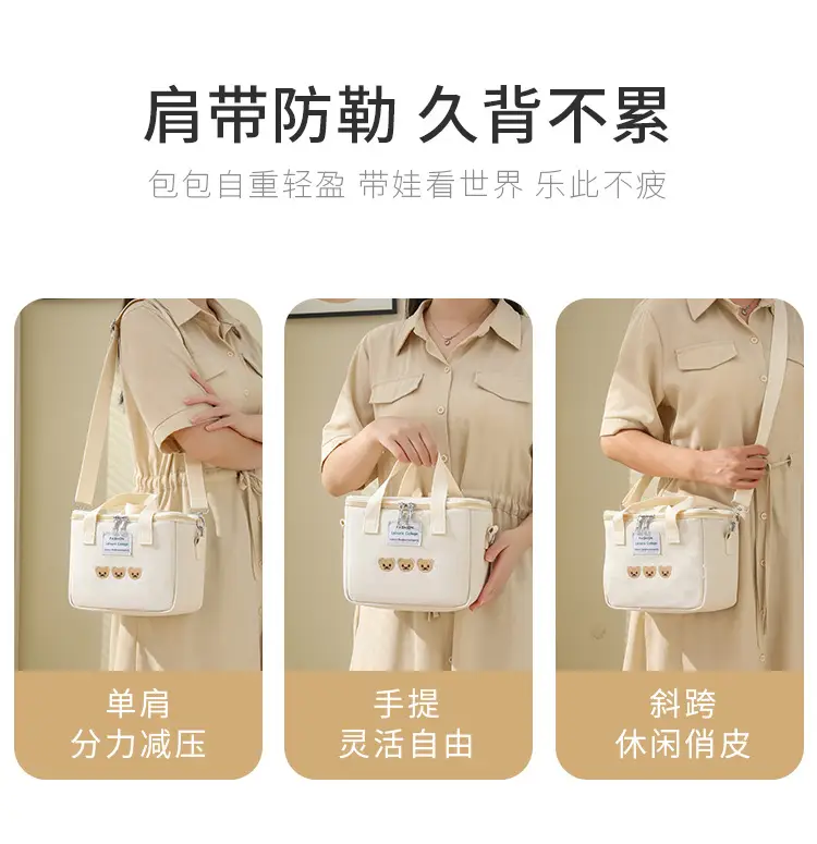 White Canvas Shoulder Bag for Office Workers Large Capacity — feature 6