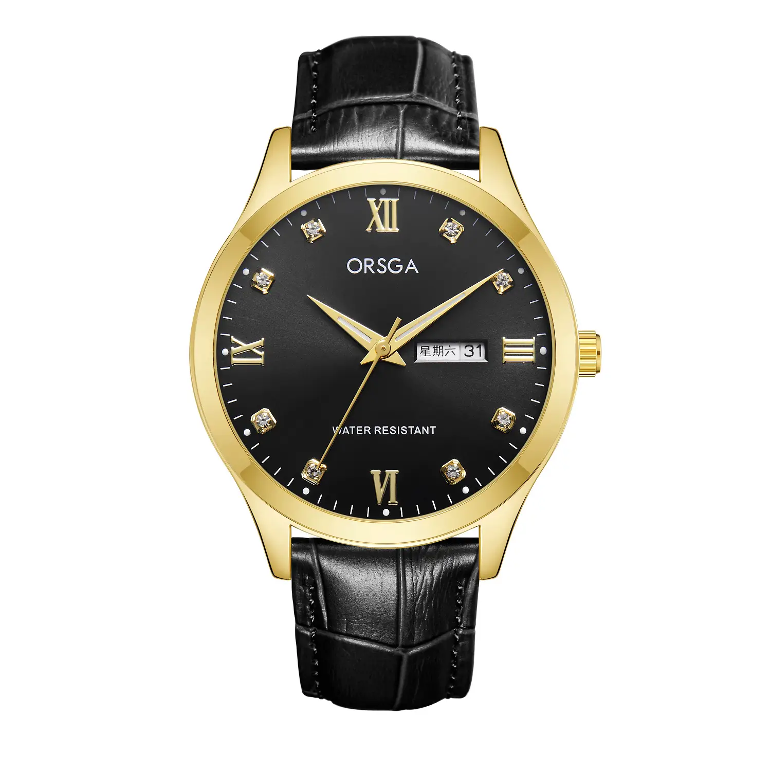 ORSGA Silver Dial Men's Watch with Live Quartz & Diamond Resistant
