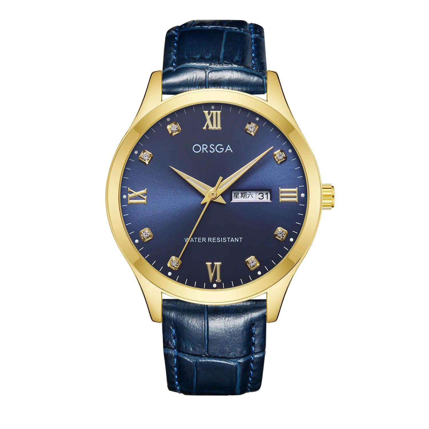 ORSGA Silver Dial Men's Watch with Live Quartz & Diamond Resistant