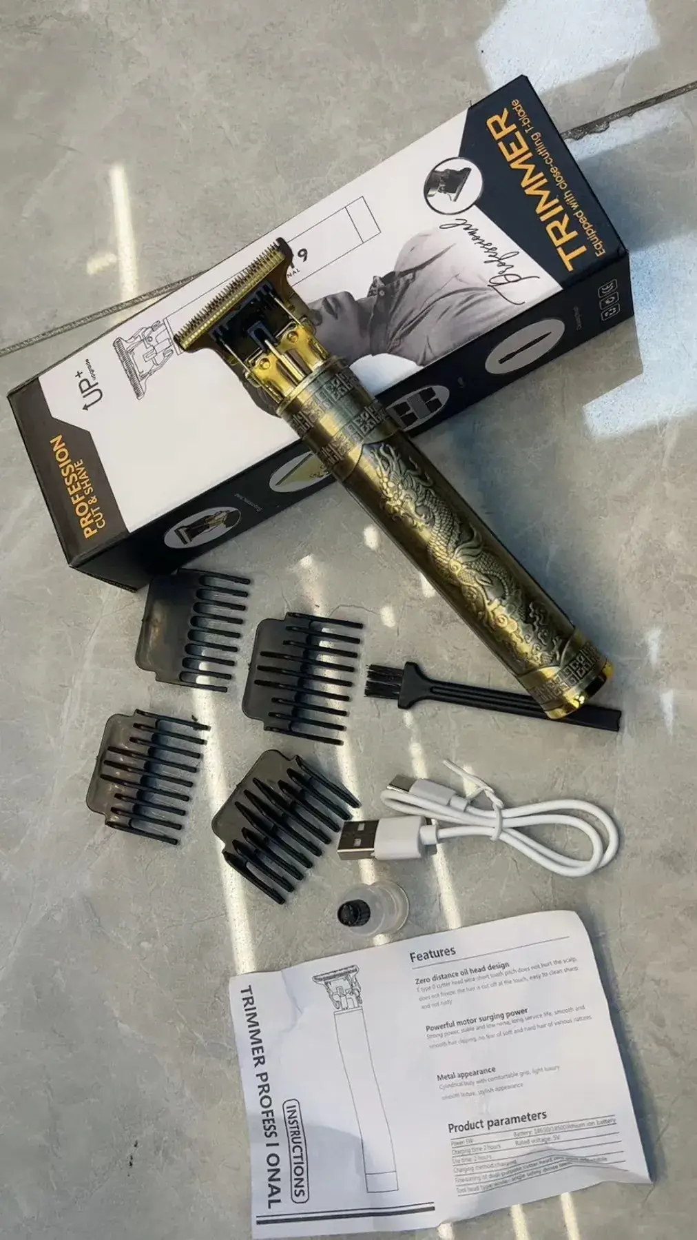 Gold Dragon Hair Clipper with Oil Head & Multi-Function — feature 1