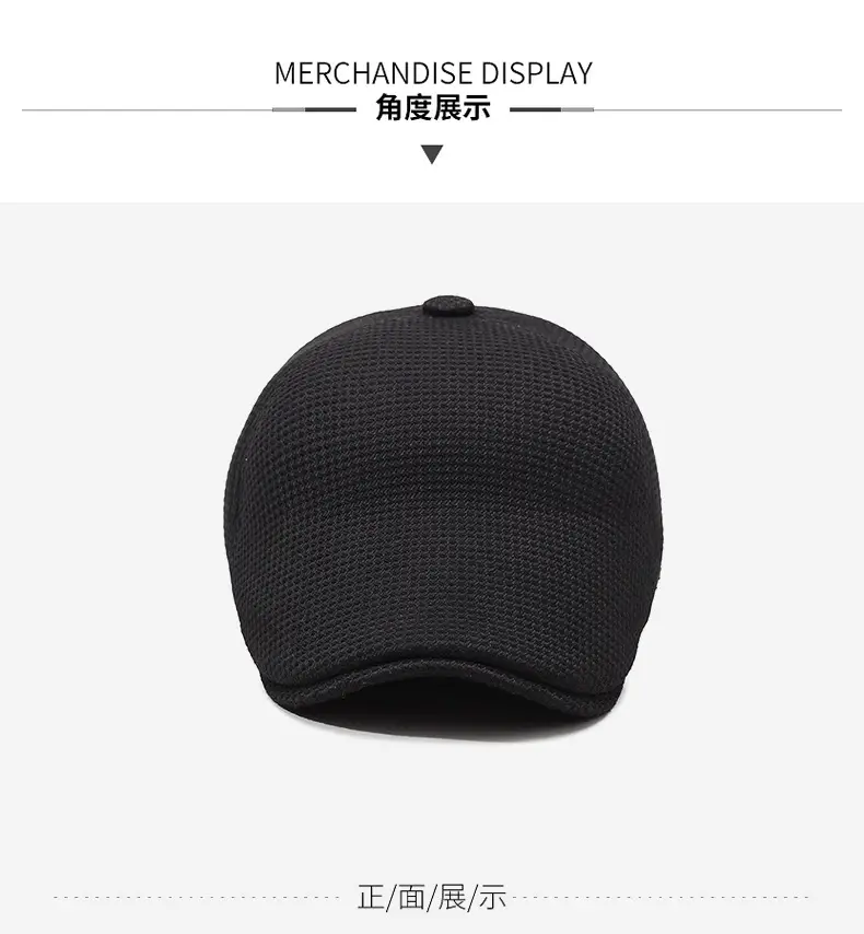 Men's Black Fleece Cap with Ear Protection Winter Warm — feature 8