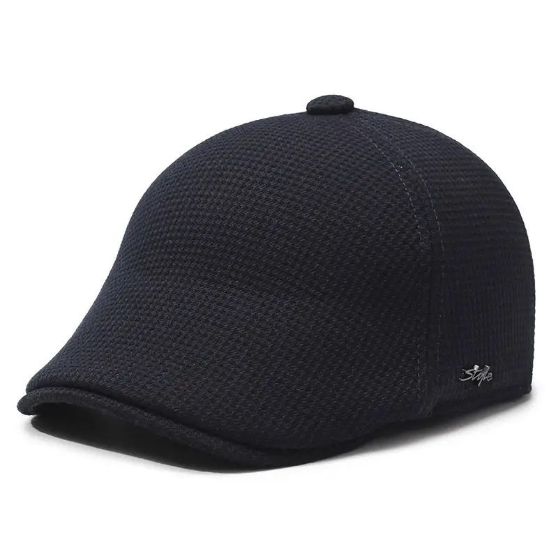 Men's Black Fleece Cap with Ear Protection Winter Warm - Image 3