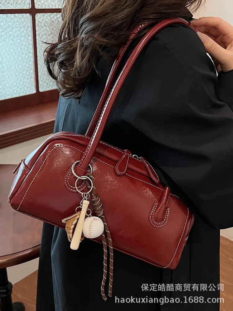 Women Shoulder Bag Brown Leather 2024 New Fashion - Image 12