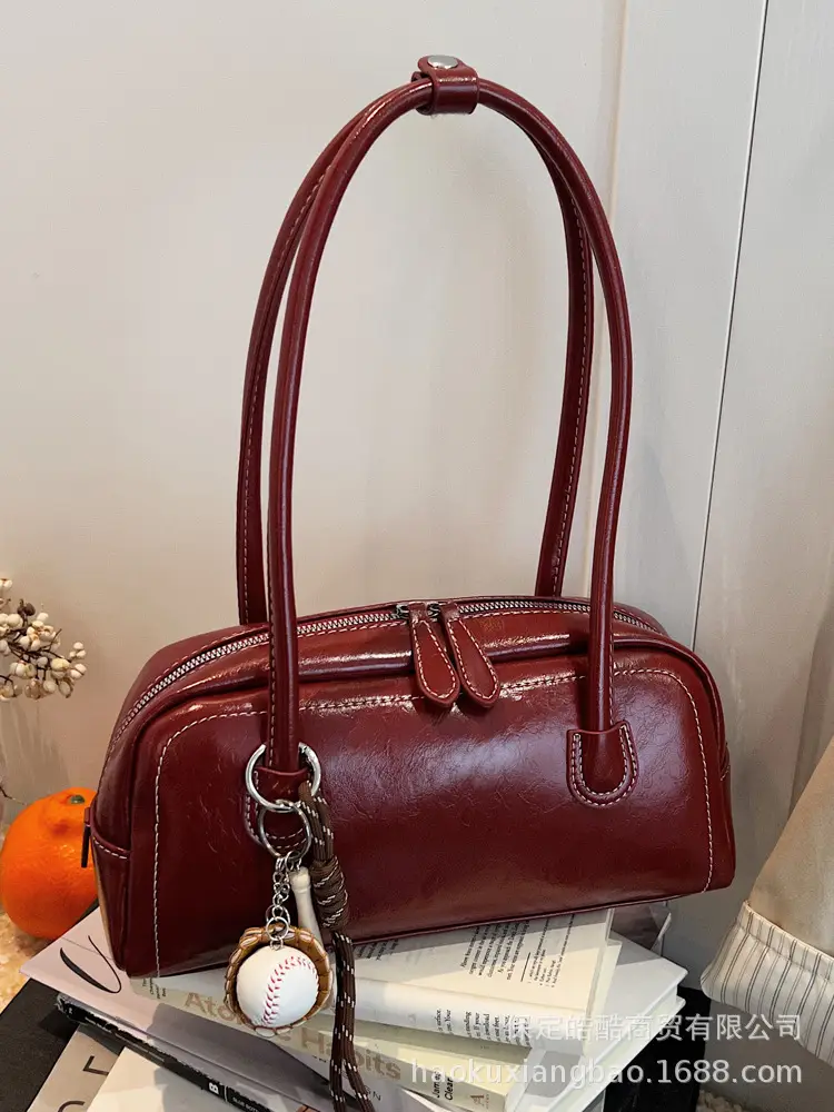 Women Shoulder Bag Brown Leather 2024 New Fashion - Image 13