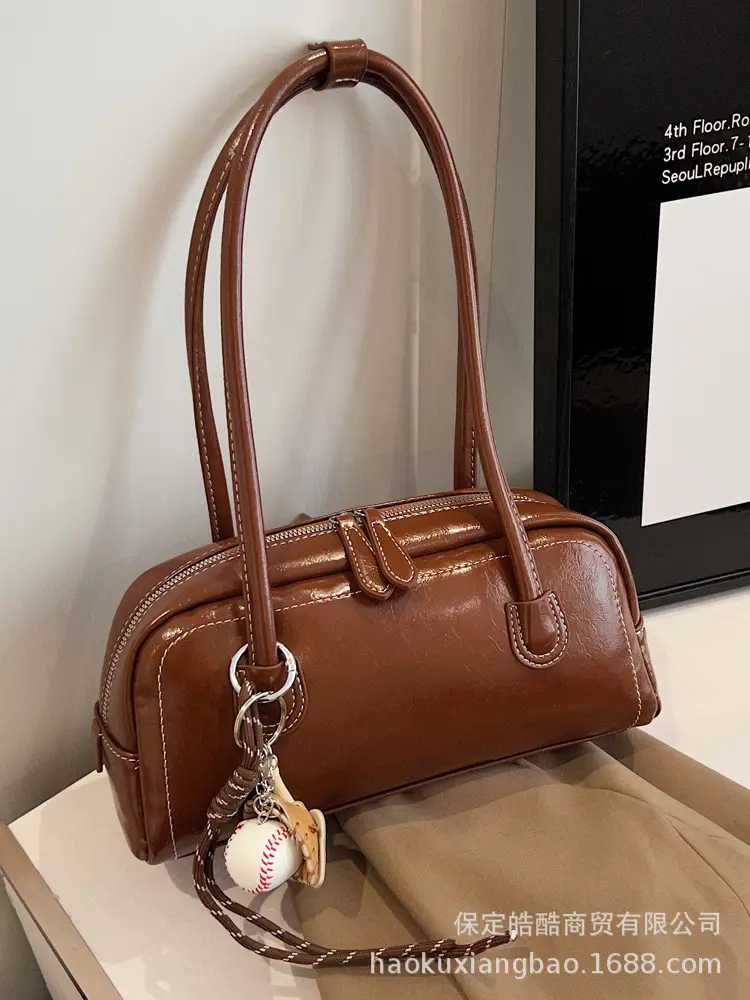 Women Shoulder Bag Brown Leather 2024 New Fashion - Image 14