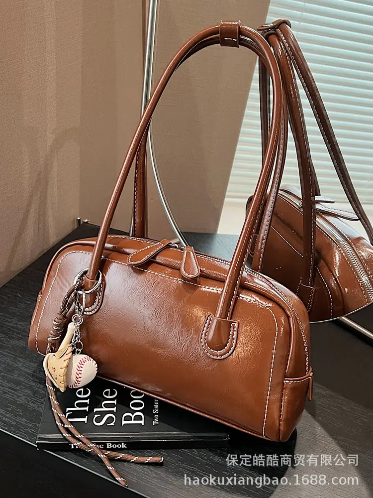 Women Shoulder Bag Brown Leather 2024 New Fashion - Image 15
