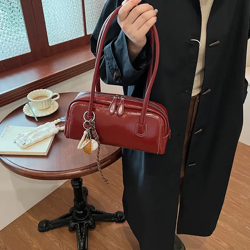 Women Shoulder Bag Brown Leather 2024 New Fashion - Image 7