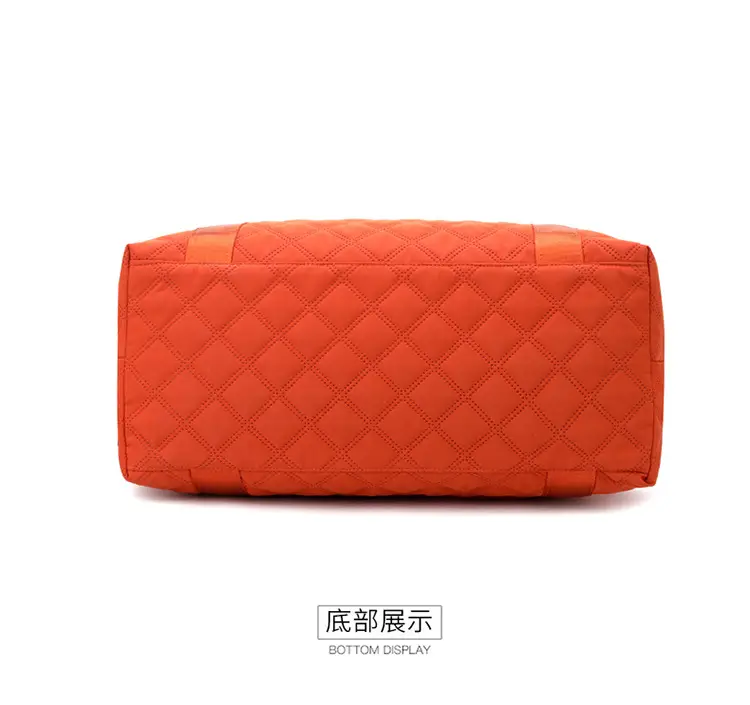 Orange Quilted Gym Bag Large Capacity Sports Tote — feature 39