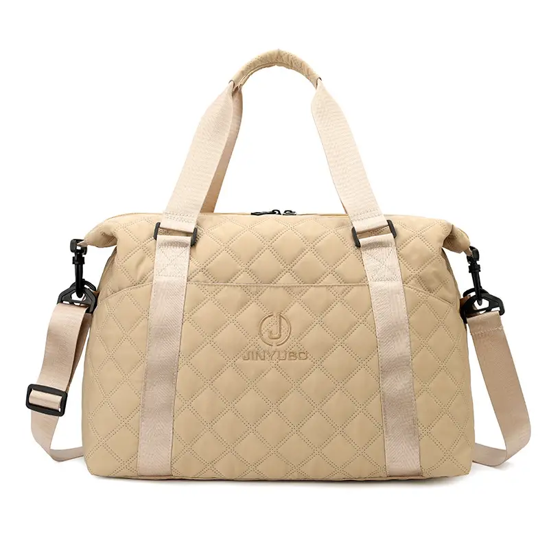 Orange Quilted Gym Bag Large Capacity Sports Tote