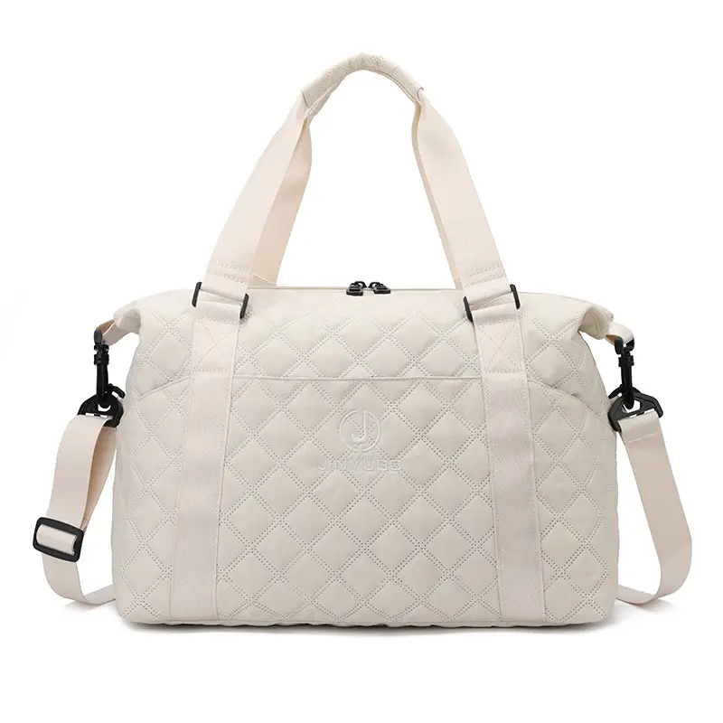 Orange Quilted Gym Bag Large Capacity Sports Tote