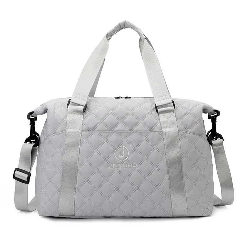 Orange Quilted Gym Bag Large Capacity Sports Tote