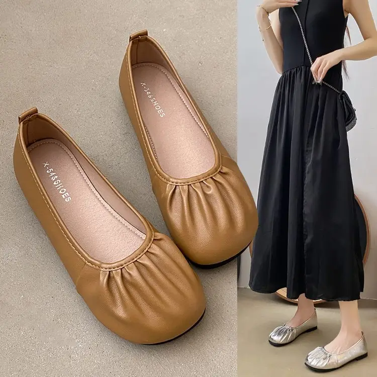 Women's Silver Slip-On Flat Heels Summer 2024 - Image 5