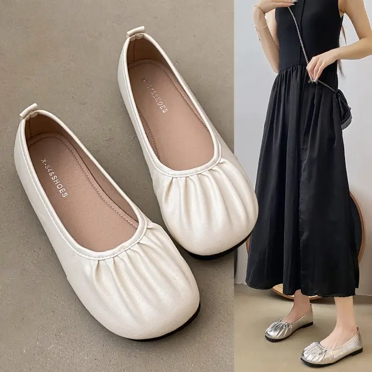 Women's Silver Slip-On Flat Heels Summer 2024 - Image 6