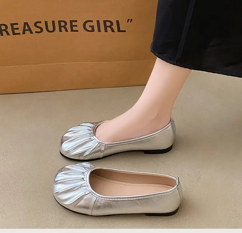 Women's Silver Slip-On Flat Heels Summer 2024 — feature 13