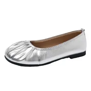 Women's Silver Slip-On Flat Heels Summer 2024 - Image 3