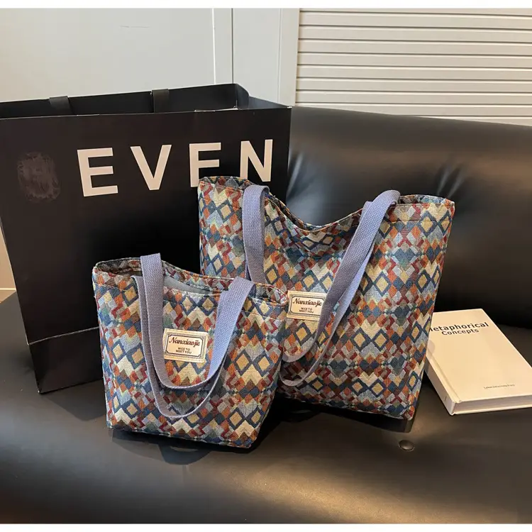 Women's Patterned Canvas Tote Bag Large Capacity Commuter Shoulder Crossbody — feature 27