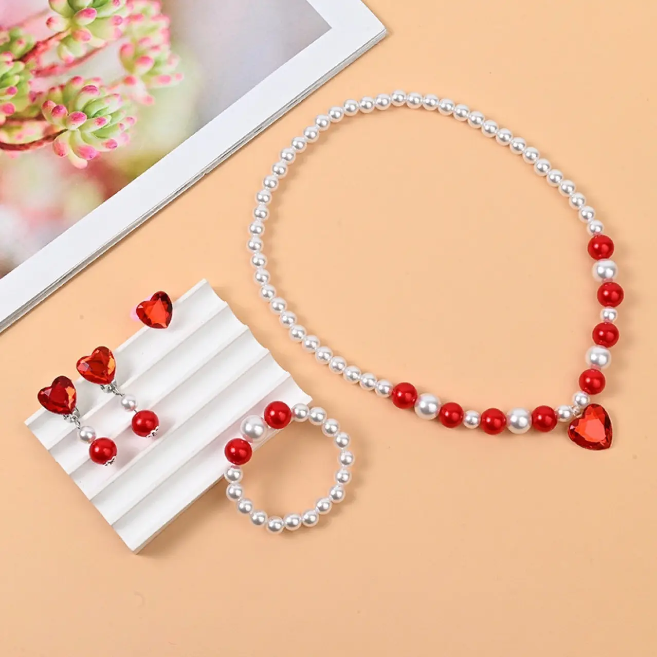 Pink Pearl Princess Jewelry Set for Girls