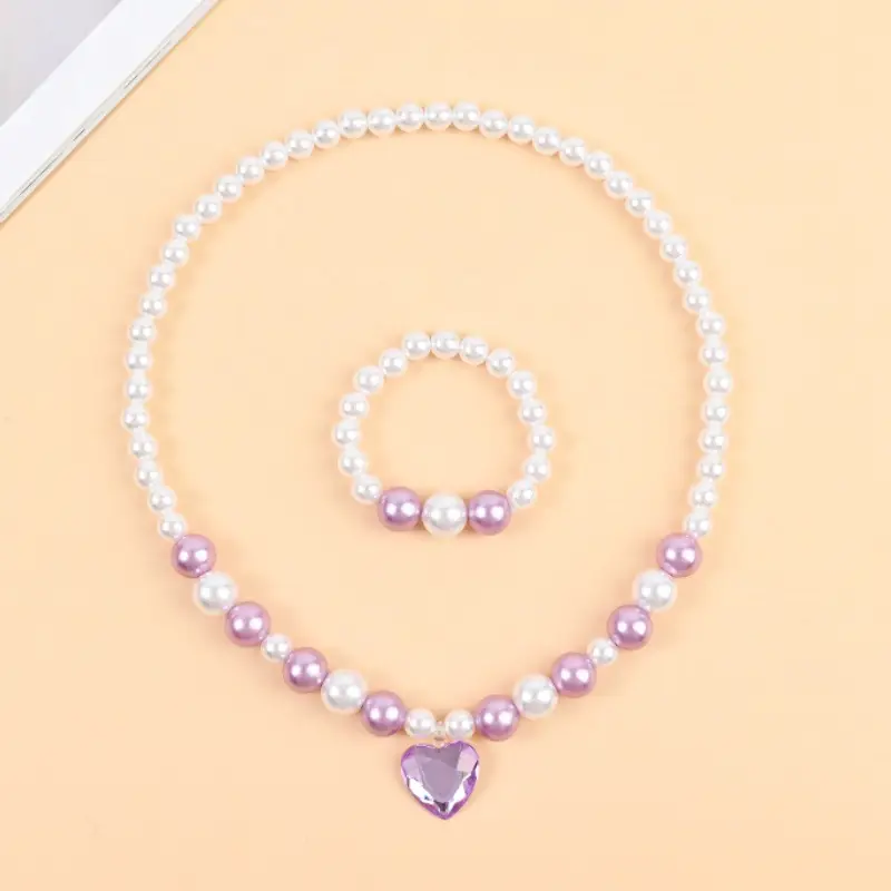 Pink Pearl Princess Jewelry Set for Girls