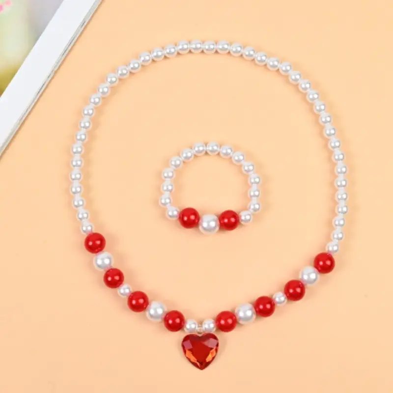 Pink Pearl Princess Jewelry Set for Girls