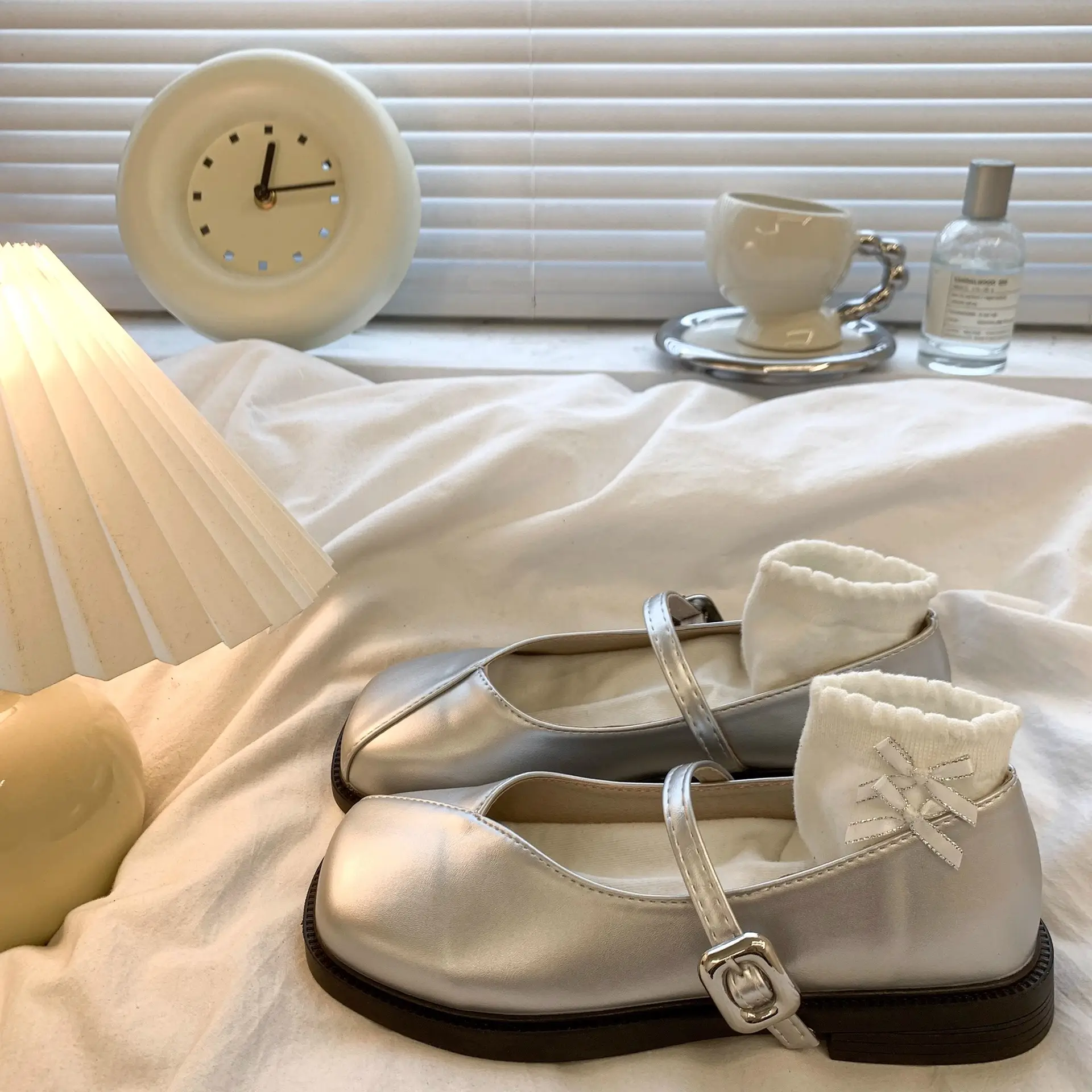Japanese Style Mary Jane Flats Silver Women 2025 - Image 5