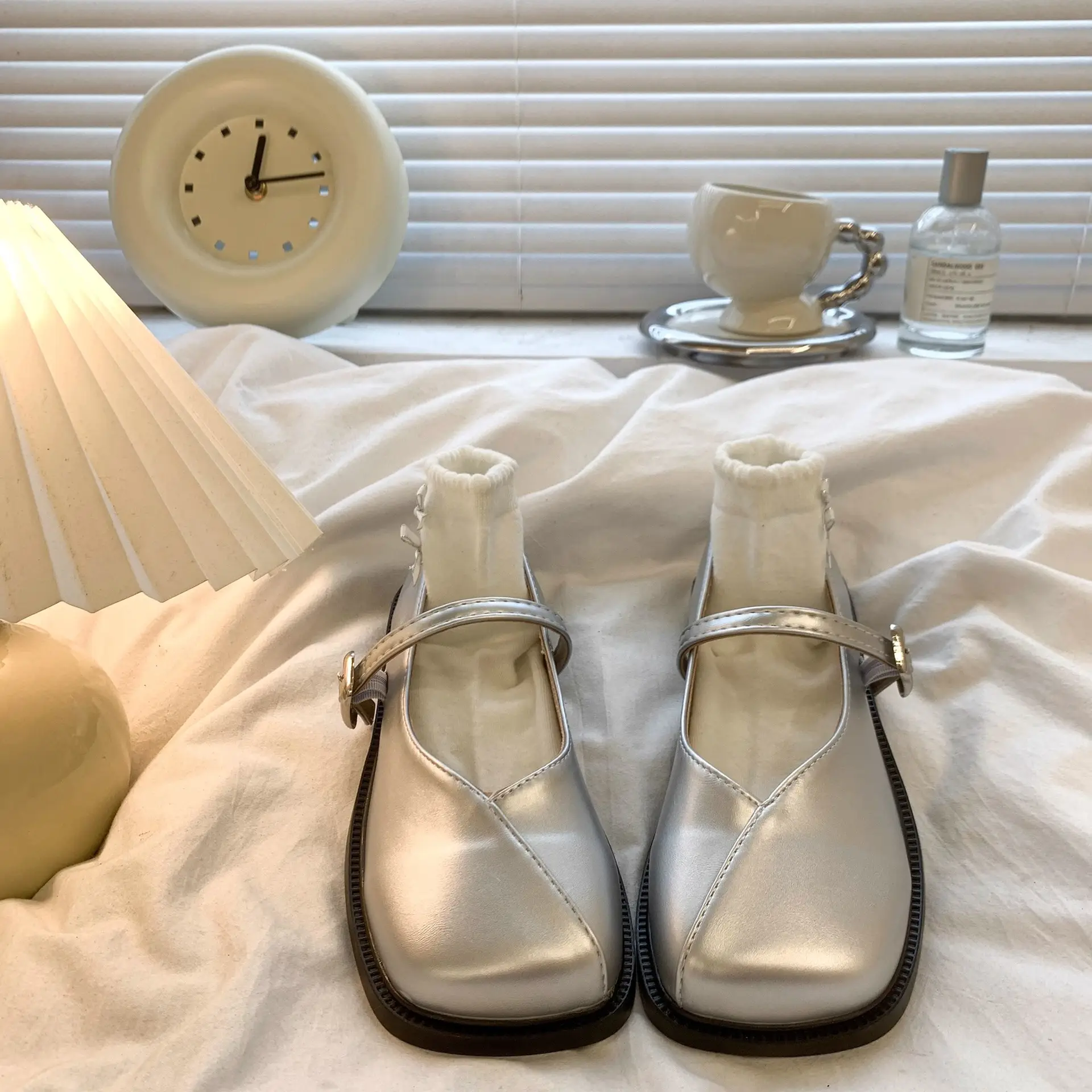 Japanese Style Mary Jane Flats Silver Women 2025 - Image 7