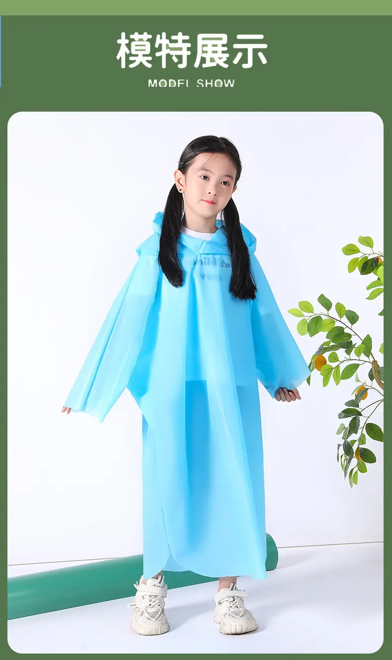 Extremely Fast Delivery Kidsren's Card Raincoat Disposable Long Poncho Thickeneded Hiking Raincoat Travel Portable — feature 15