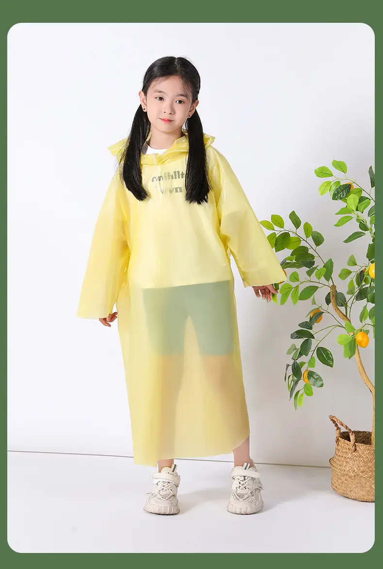Extremely Fast Delivery Kidsren's Card Raincoat Disposable Long Poncho Thickeneded Hiking Raincoat Travel Portable — feature 18