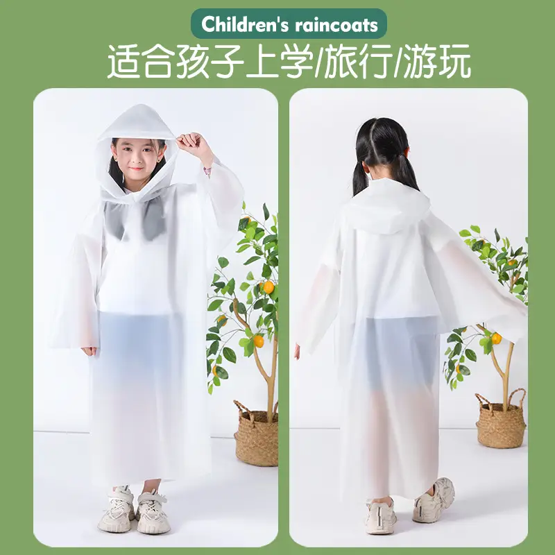 Extremely Fast Delivery Kidsren's Card Raincoat Disposable Long Poncho Thickeneded Hiking Raincoat Travel Portable — feature 2