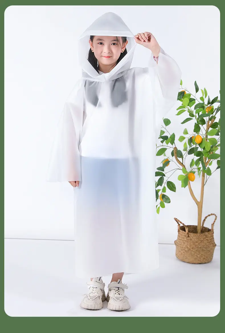 Extremely Fast Delivery Kidsren's Card Raincoat Disposable Long Poncho Thickeneded Hiking Raincoat Travel Portable — feature 20