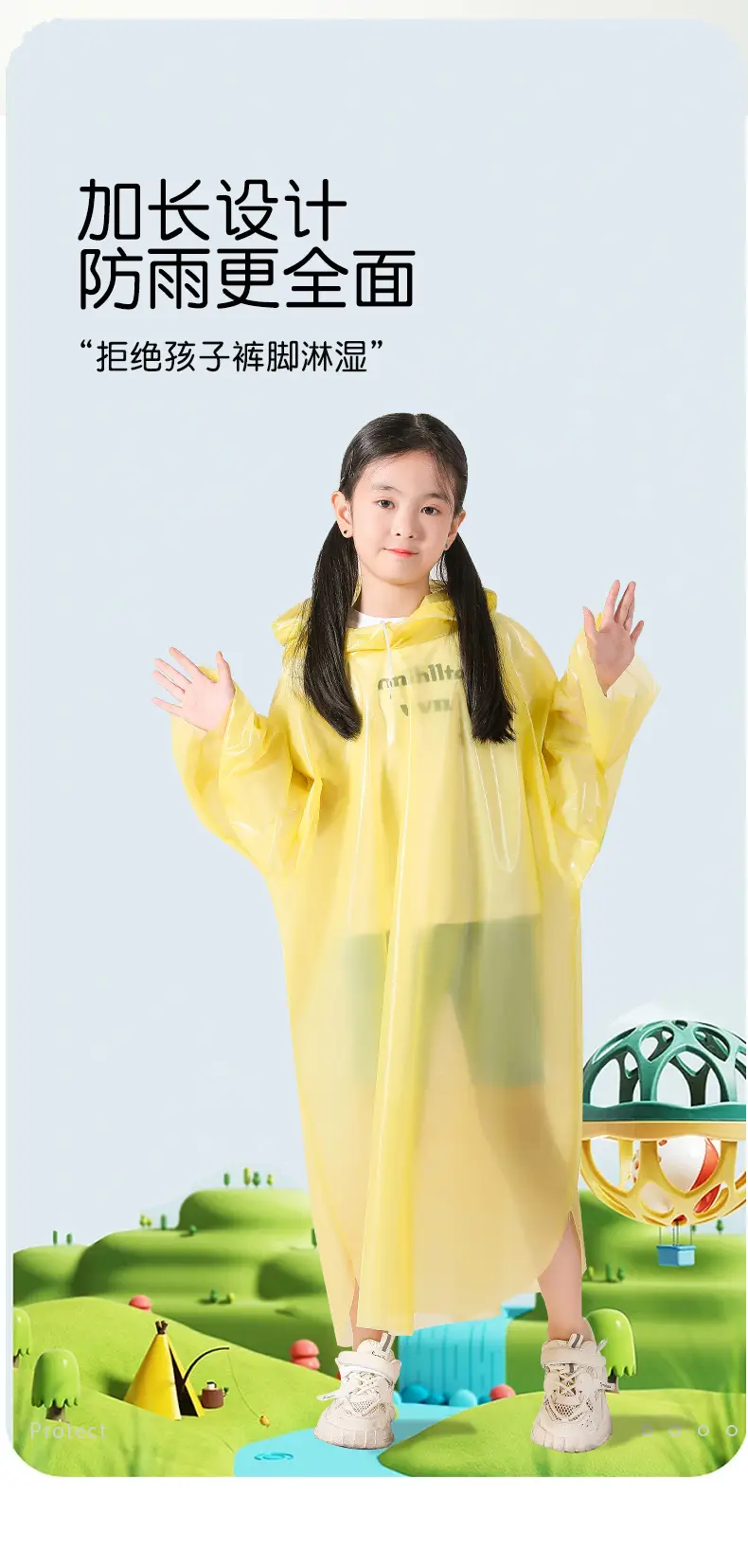 Extremely Fast Delivery Kidsren's Card Raincoat Disposable Long Poncho Thickeneded Hiking Raincoat Travel Portable — feature 7