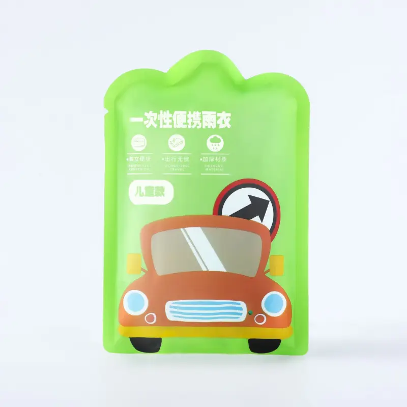Extremely Fast Delivery Kidsren's Card Raincoat Disposable Long Poncho Thickeneded Hiking Raincoat Travel Portable