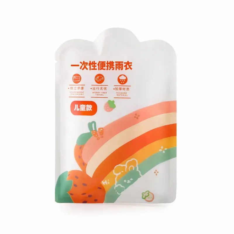 Extremely Fast Delivery Kidsren's Card Raincoat Disposable Long Poncho Thickeneded Hiking Raincoat Travel Portable