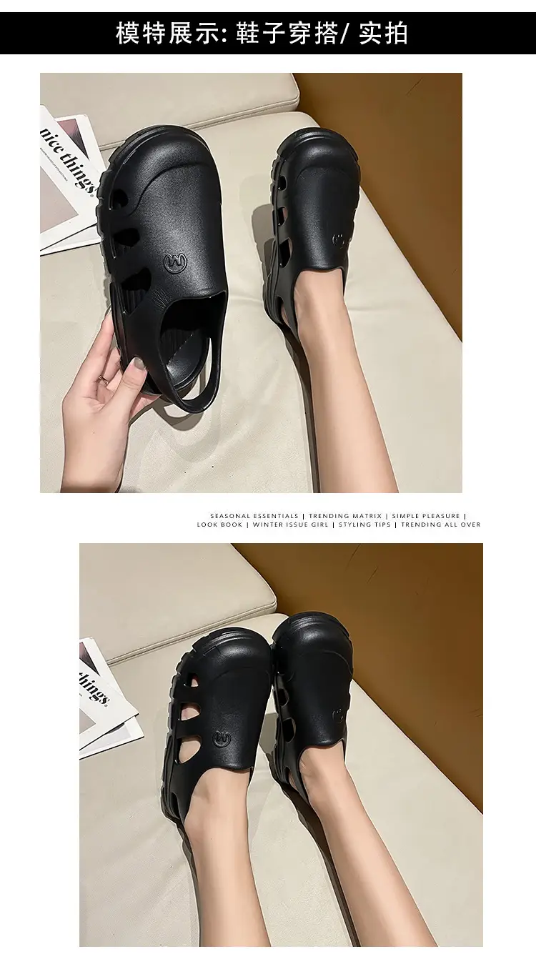 Baotou Half Slippers Women's 2024 New Summer Outer Wear EVA Non-slip Seaside Beach Shoes Casual Office Sandals — feature 14