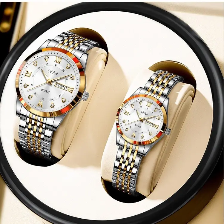 Couple's Rose Gold Quartz Watch - Image 5