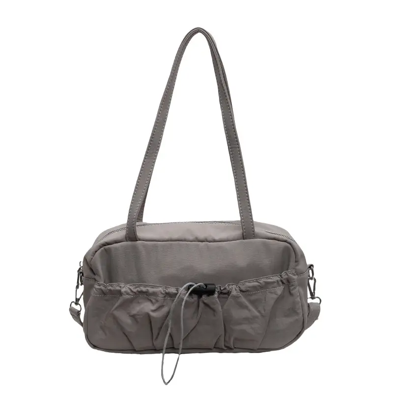 Japanese Style Drawstring Shoulder Bag Women Large Capacity Beige - Image 9