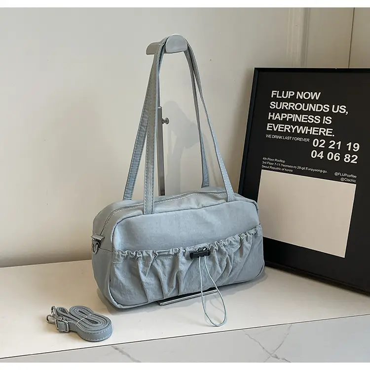 Japanese Style Drawstring Shoulder Bag Women Large Capacity Beige — feature 21