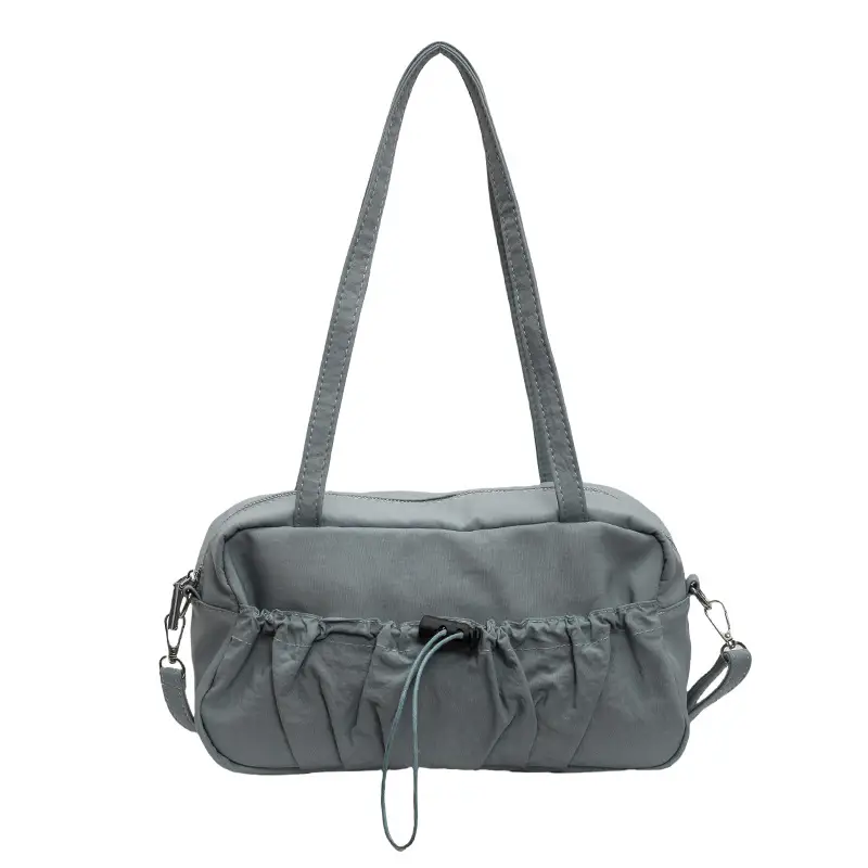 Japanese Style Drawstring Shoulder Bag Women Large Capacity Beige - Image 3