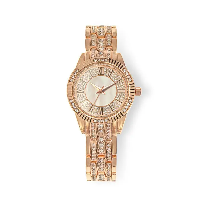 Gold Rose Gold Women's Quartz Watch with Starry Sky Dial - Image 5