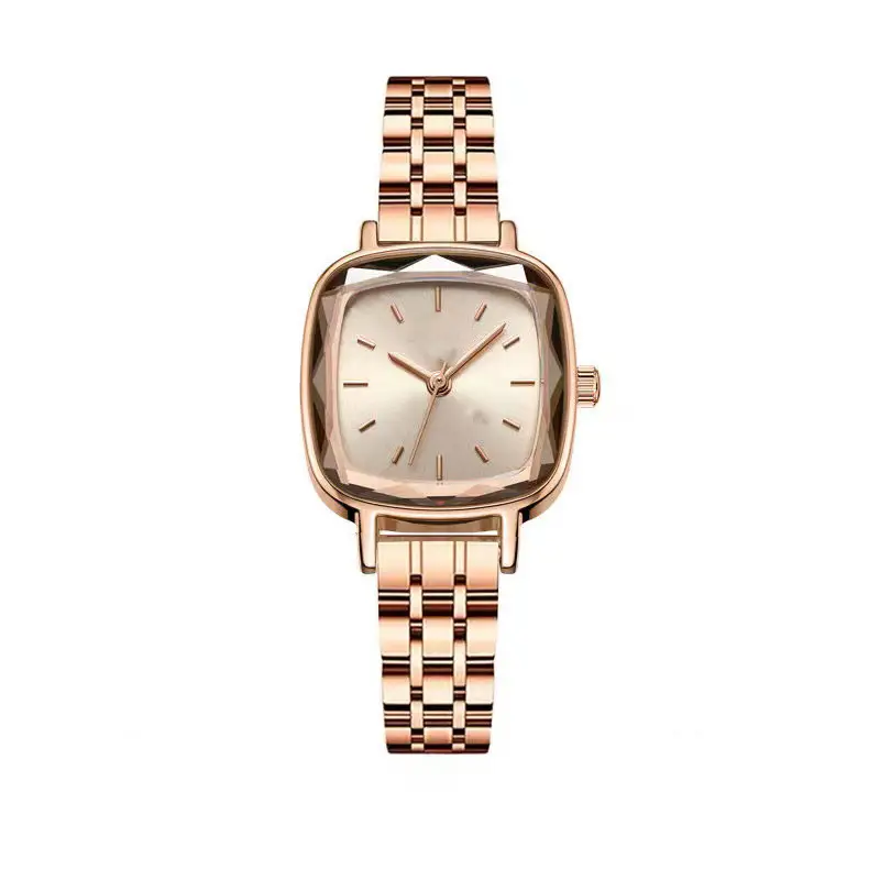 Rose Gold Analog Wristwatch with Chain Strap - Image 3