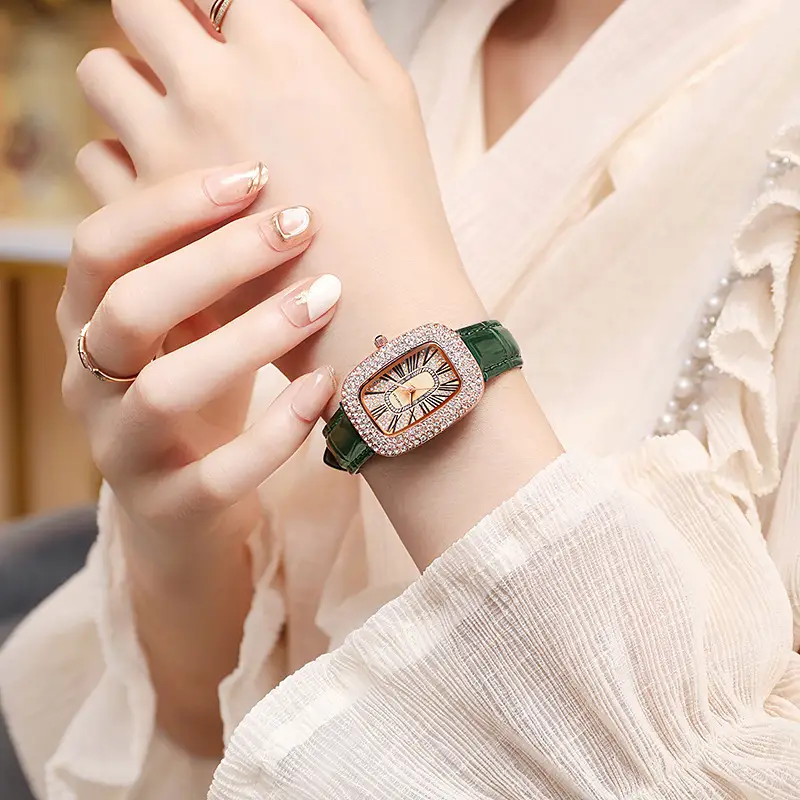 Women's Full Diamond Pigeon Egg Watch with Rose Gold Case — feature 3