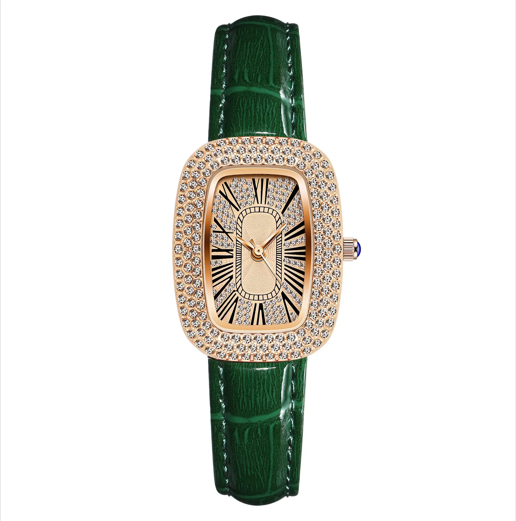 Women's Full Diamond Pigeon Egg Watch with Rose Gold Case - Image 3