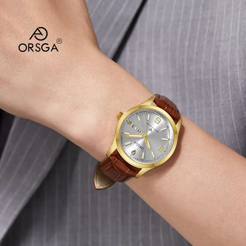 ORSGA Gold Silver Business Men's Live Quartz Watch - Image 16