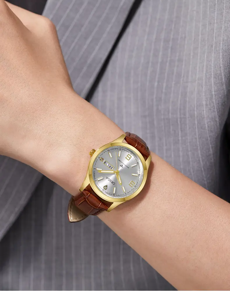 ORSGA Gold Silver Business Men's Live Quartz Watch — feature 12