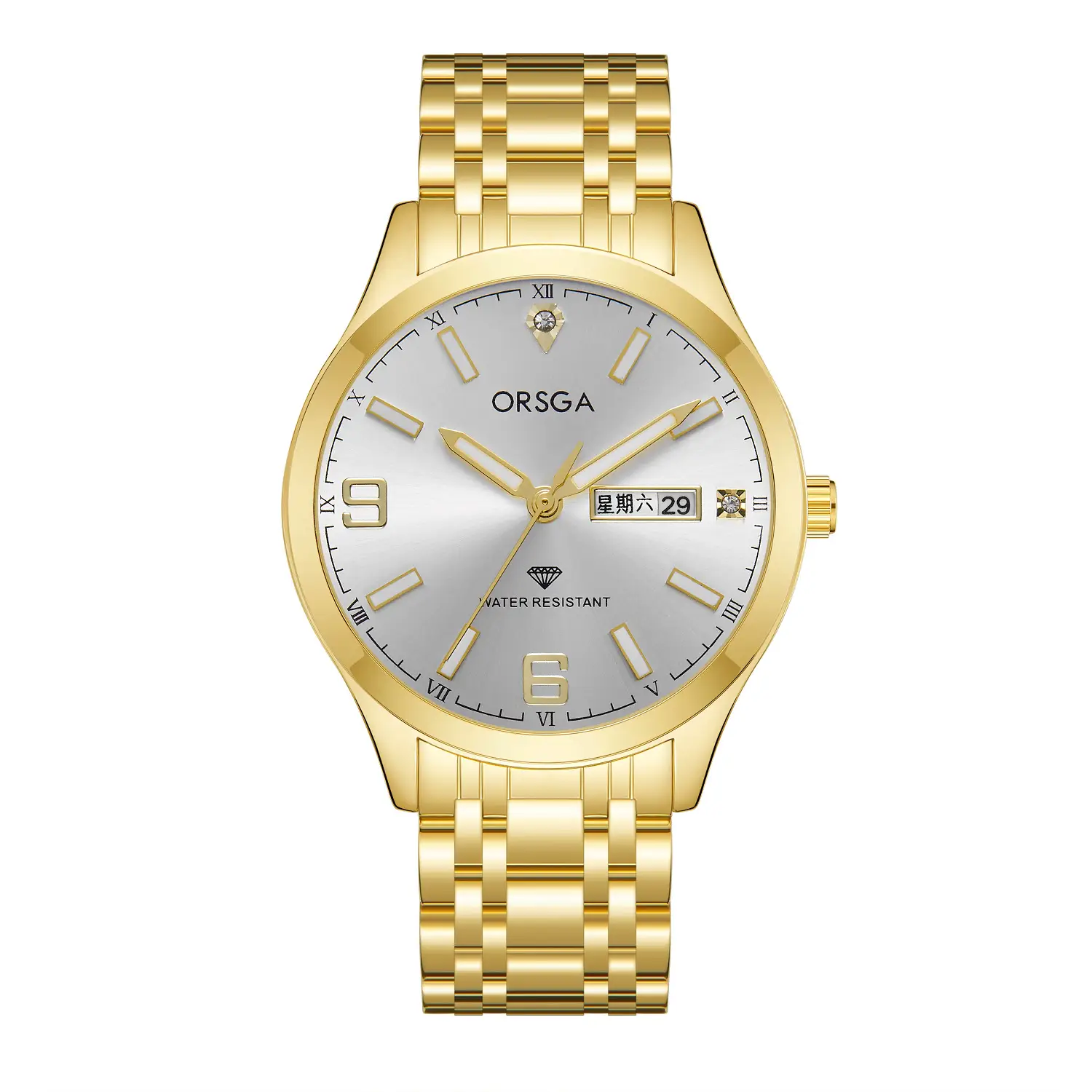 ORSGA Gold Silver Business Men's Live Quartz Watch - Image 2