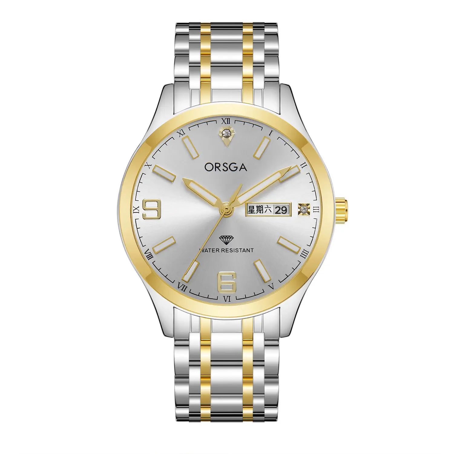 ORSGA Gold Silver Business Men's Live Quartz Watch - Image 4